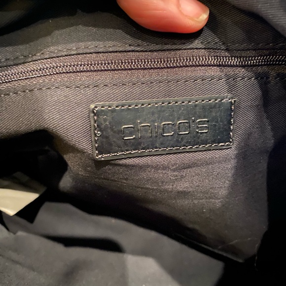 Chico's Zebra Calf Hair Clutch Purse Handbag Leather Silver Chain - Picture 13 of 13